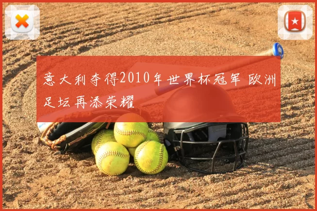意大利夺得2010年世界杯冠军 欧洲足坛再添荣耀